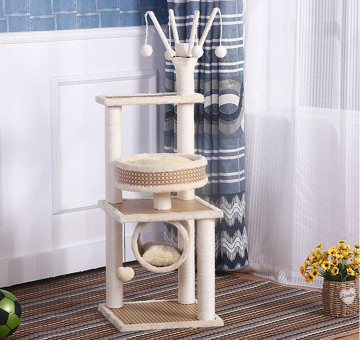 Fashion Design High quality/High cost performance Plush Cat Tree for Cats to Play with Cat Climbing Frame for Sale