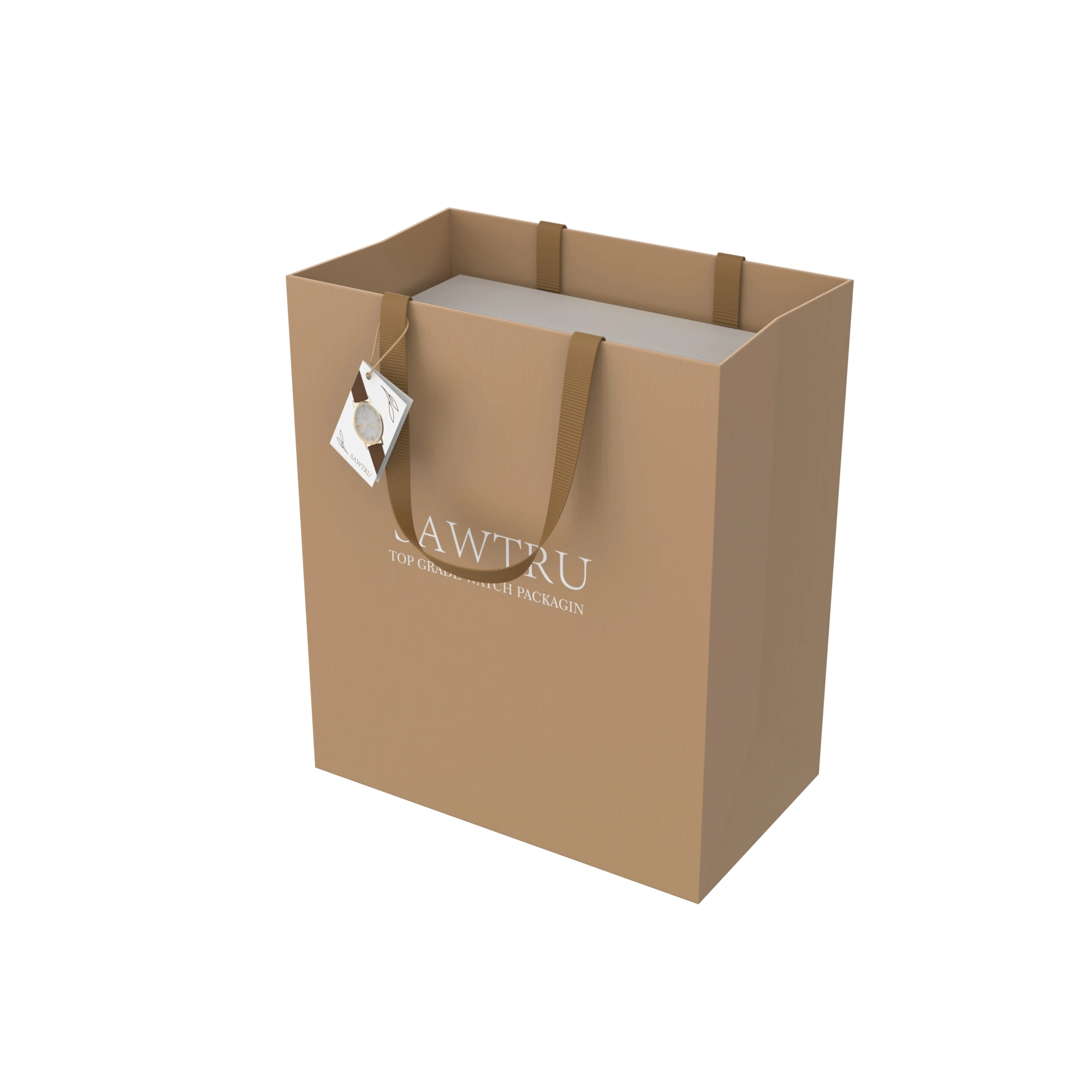 Caixas de papel de papel personalizado Sawtru caixas de relógios papéis e sacos de papel Conjunto de pacotes completo