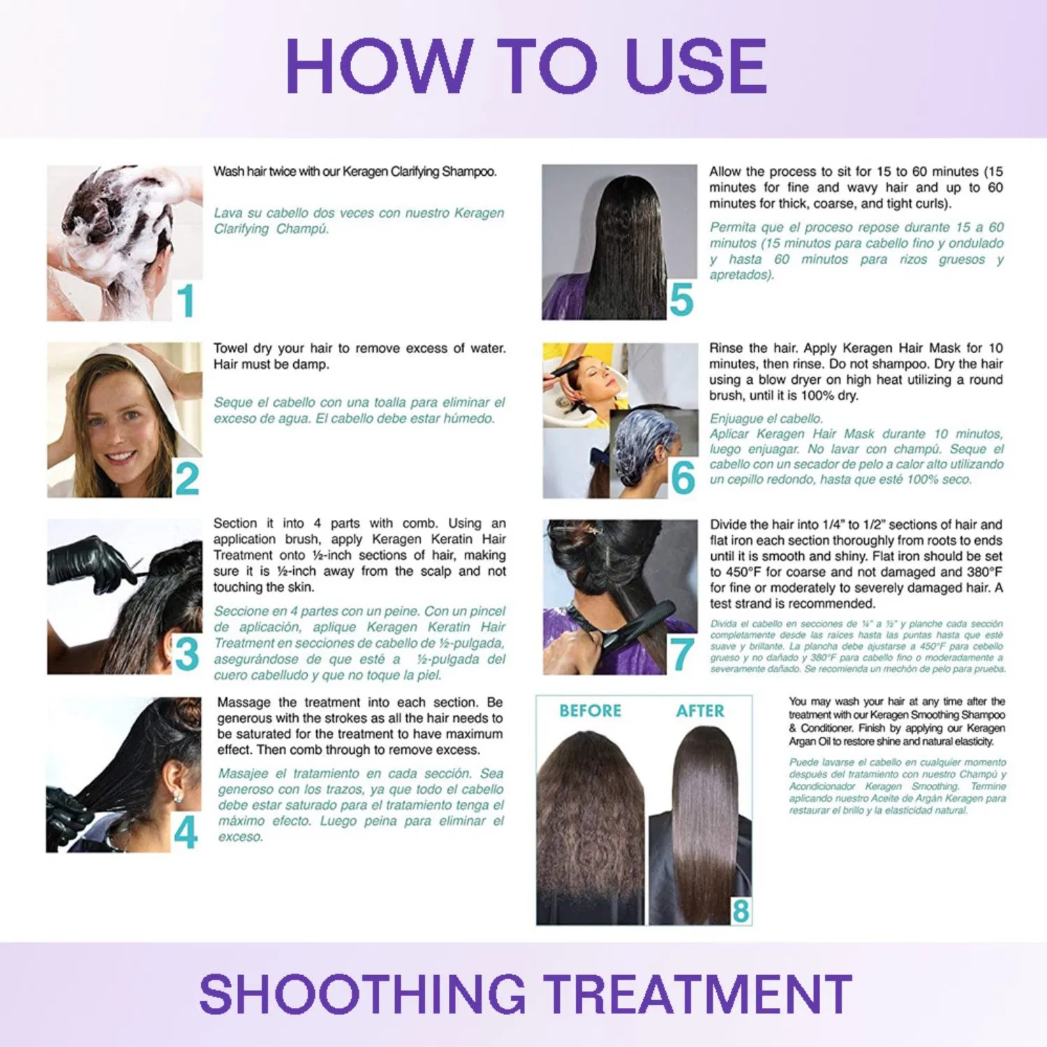 Smoothing queratina naturais de Tratamento de Cabelo