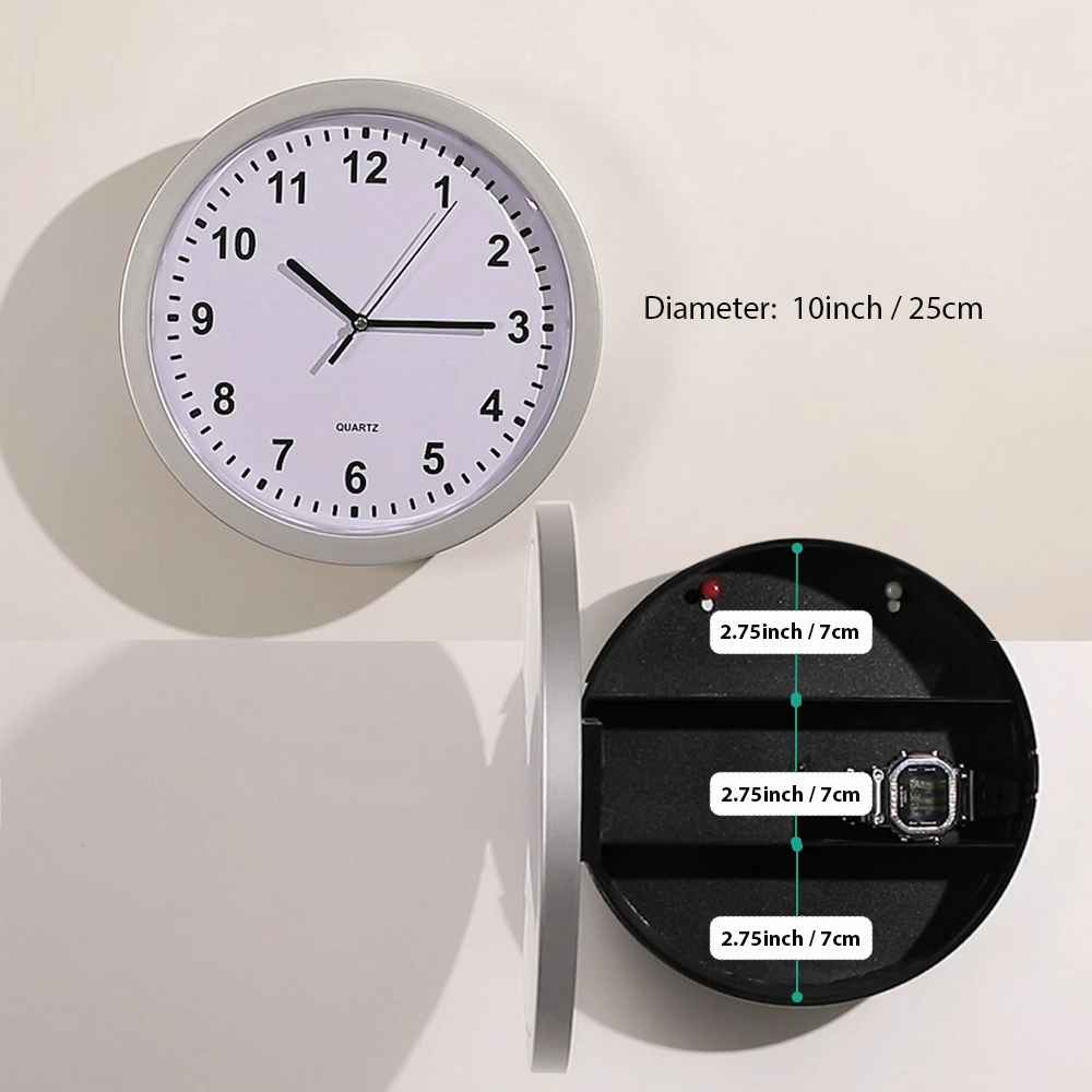 Function Wall Clock with Hidden Compartments Safe Valuables Secret Container Stash