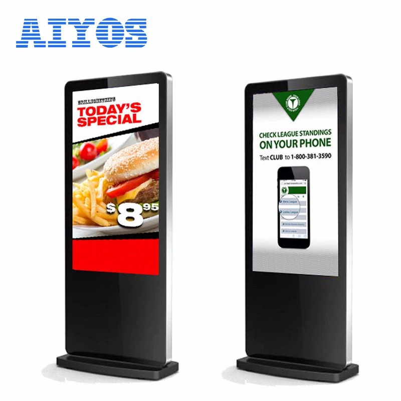 Caja de madera de autobuses / coches de anuncios de autoservicio Kiosk Doble cara Pantalla LCD