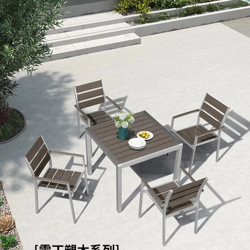 Hotel Home Modern Rattan Furnituretable und Stuhl Aluminium Freizeit-Dining Set Outdoor Restaurant Gartenmöbel