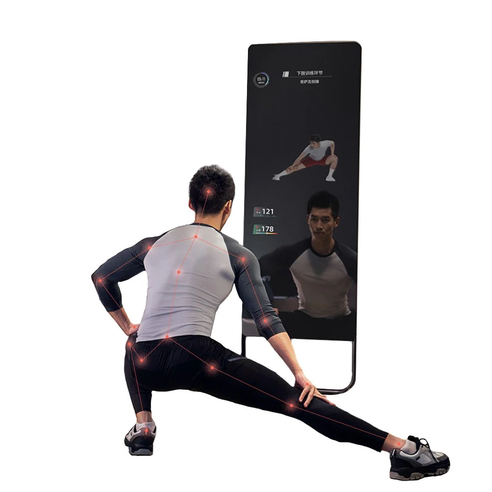 32" 43" Smart Fitness Spiegel Virtual Fitting Spiegel Interactive Touch Bildschirm Magic Mirror für Training Workout/Sport/Gym/Yoga