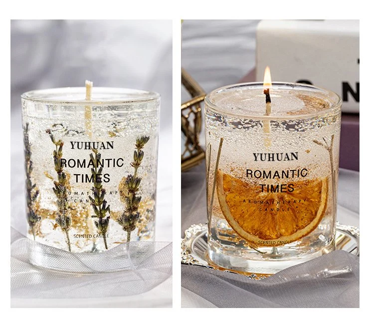 Creative Dried Flower Jelly Glue Gel Type Elastic Smokeless Home Decoration Fragrance Wedding Birthday Gift Scented Candles