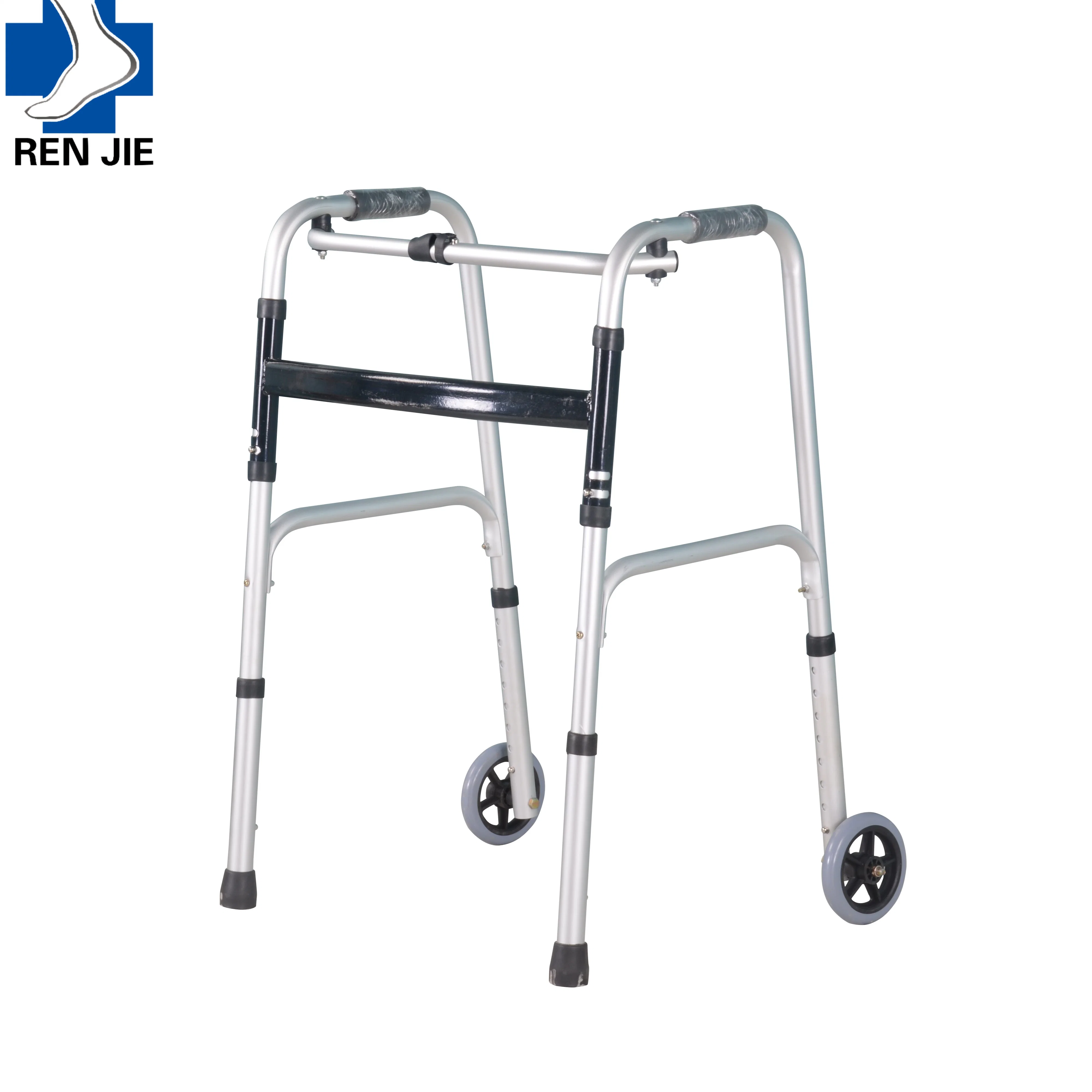 Gute Qualität Outdoor Leichtgewicht Aluminium Erwachsene Ältere Walking Aids Rahmen Klappbarer aufklappbarer Rollator mit Sitz