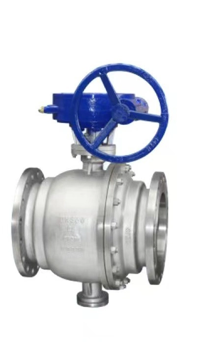 Ss API 6D&API608 Cast Steel, Wcb, Carbon Steel, Stainless Steel CF8, CF8m, A105/F304&316 2PC Flanged Pipeline Trunnion Mounted Ball Valve with Gear Operation