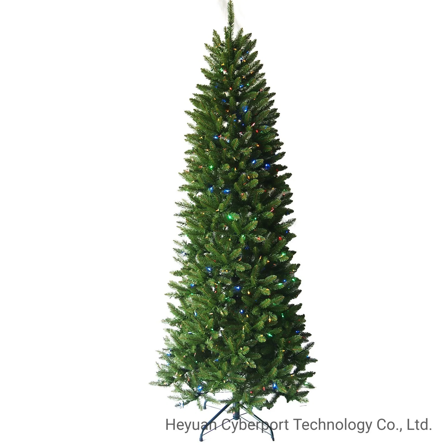 7.5FT Faux Christmas Tree Artificial PVC Pencil Slim Hing Tree Christmas Tree