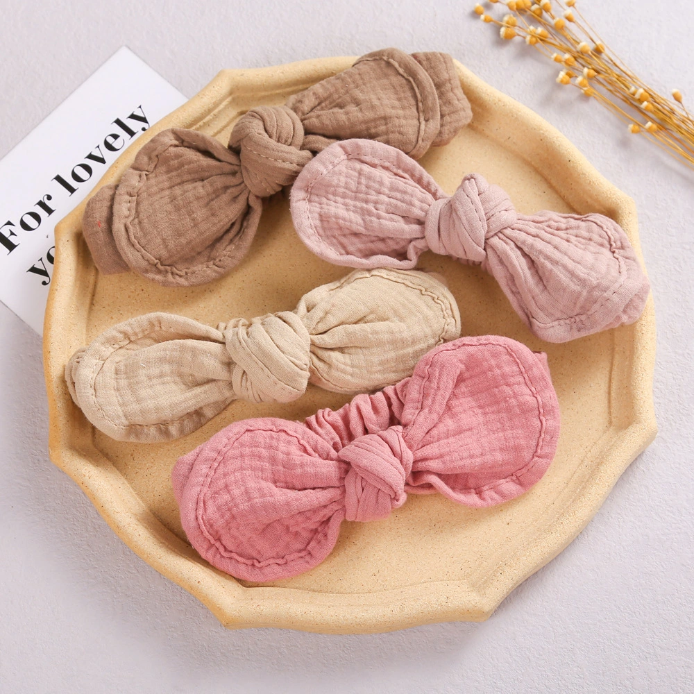 Children's Super Soft Comfortable Cotton Bow Hair Head Hair Accessories Headscarf Knitted Headband