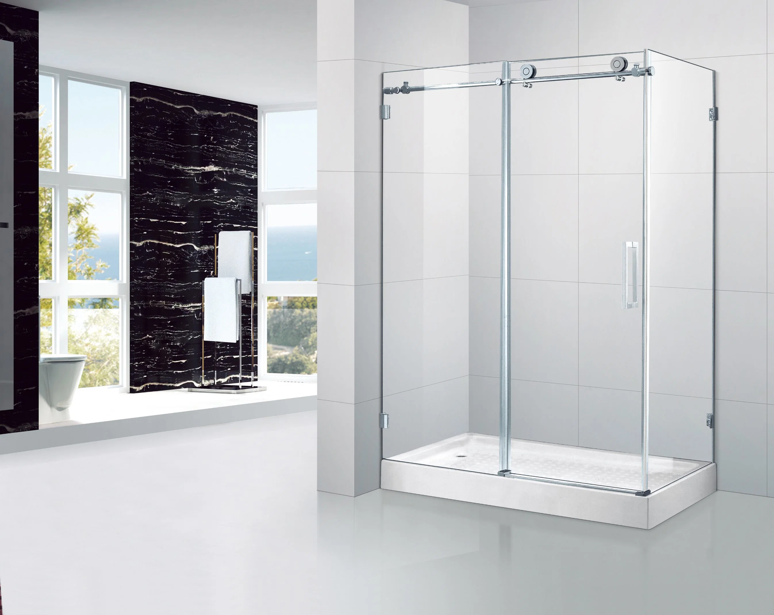 304 Stainless Steel Hotel Decorative Double Sliding Door Shower Room Bathroom