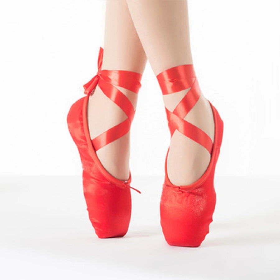 Pointe Shoes Ballet Dance Toe Shoes Soft Ballet Shoes for Ladies Satin Pointe Shoes with Ribbon Flat Dance Shoes Esg13805