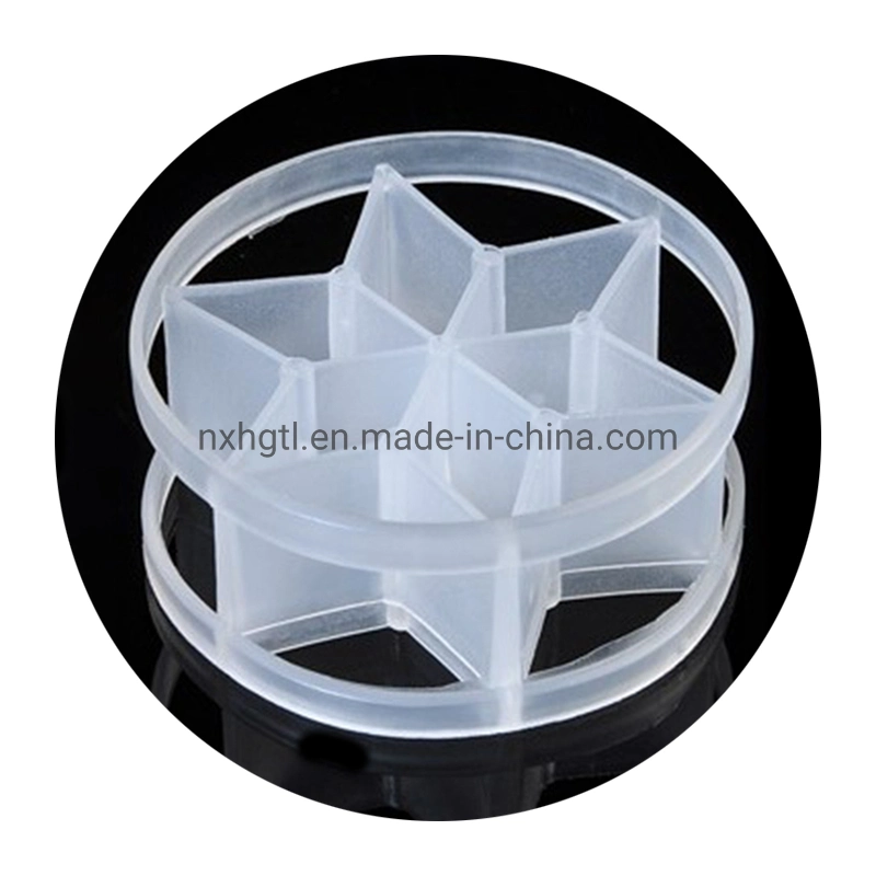 PE PP Rpp PVC CPVC PVDF Plastic Hexagonal Ring & Six Prismatic Ring as Mass Transfer Media
