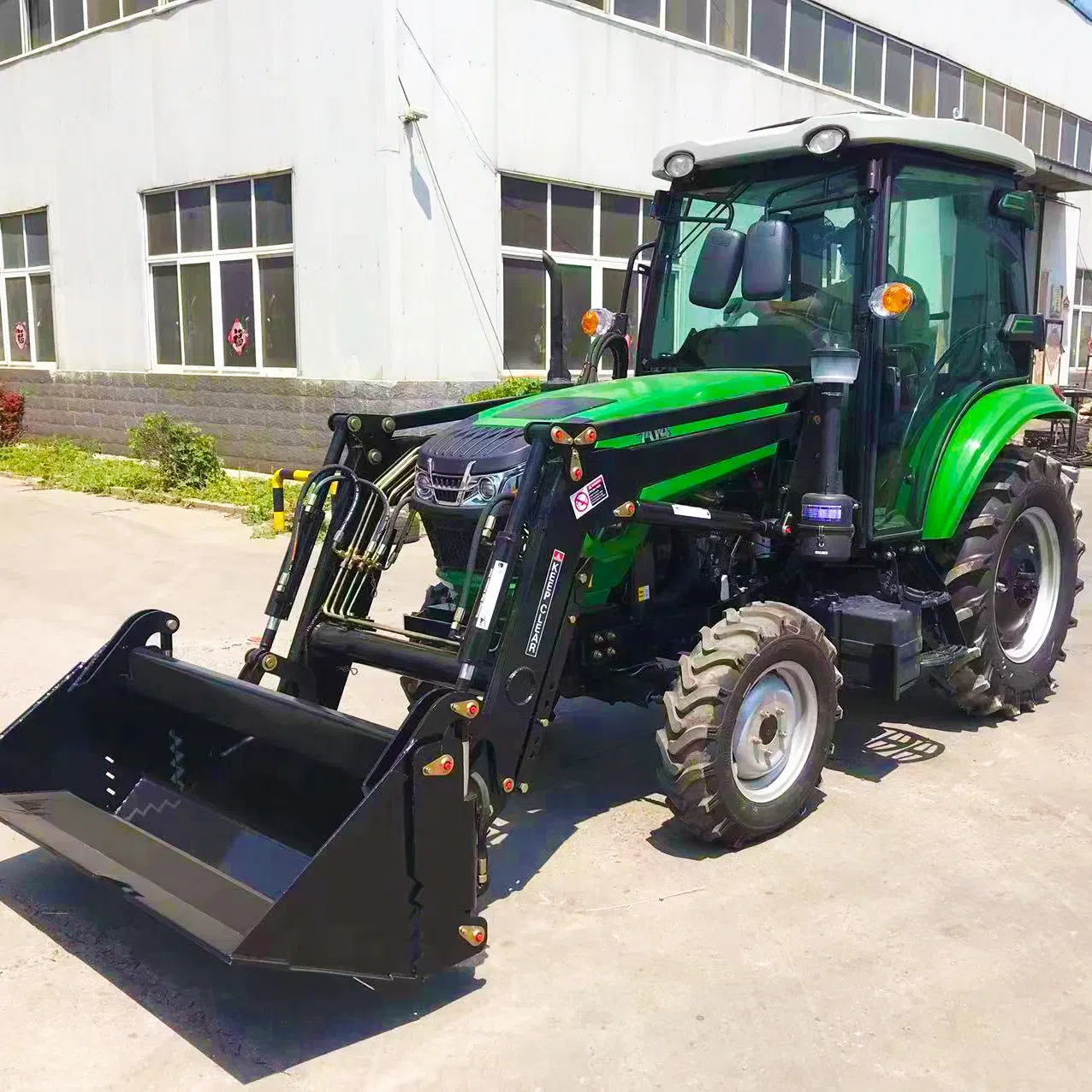 Equipo de máquina agrícola 50hp 60HP 70hp 80hp Motor de cilindro 4 Tractor con cabina