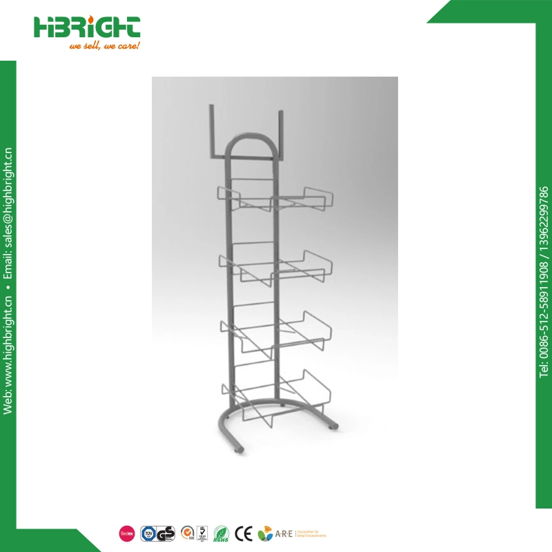 Metal Display Rack Bread Square Rack with Basket