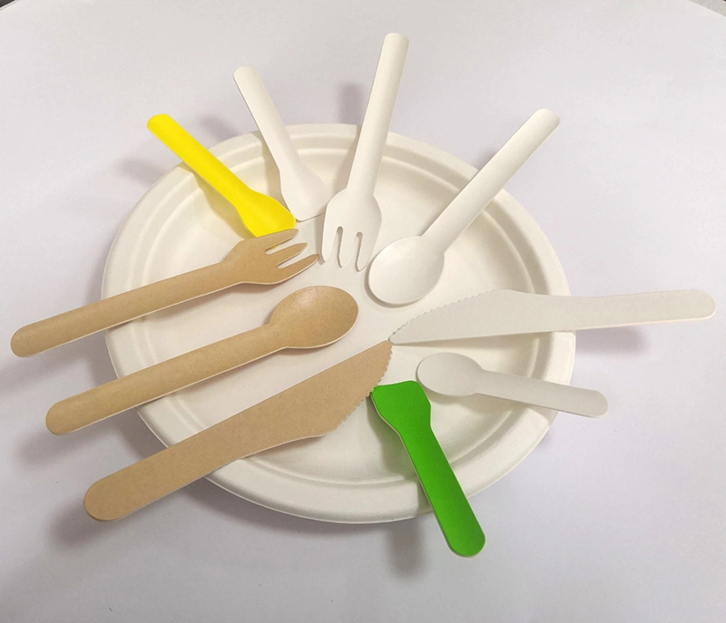 Factory Price Eco-Friendly Biodegradable Forks Spoons Knife Disposable Paper Cutlery