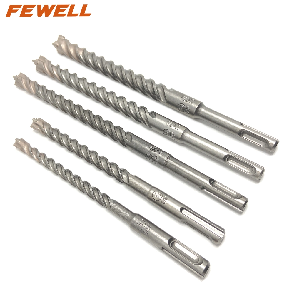 Premium SDS Plus Tungsten Carbide Cross Tip 10*160mm Single Flute Electric Rotary Hammer Drill Bit for Concrete Wall Rock Granite