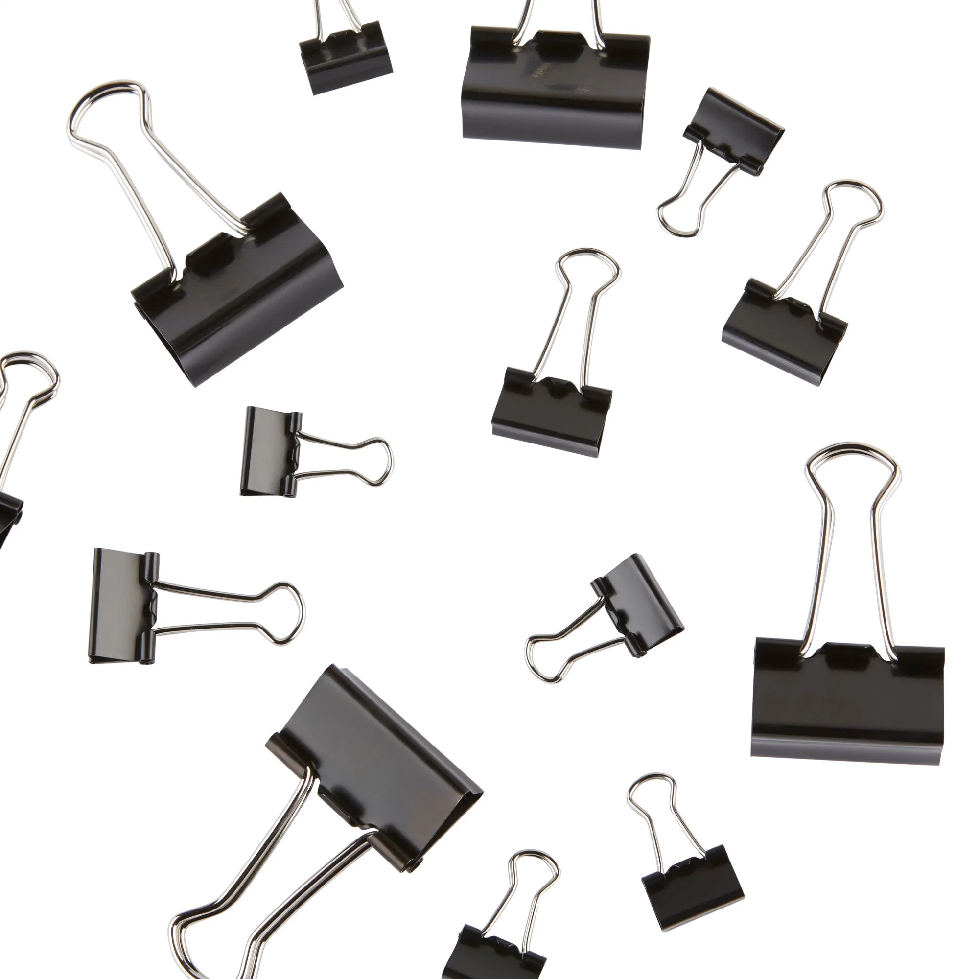 Different Size Standard Shape Black Color Metal Paper Clamp Binder Clip