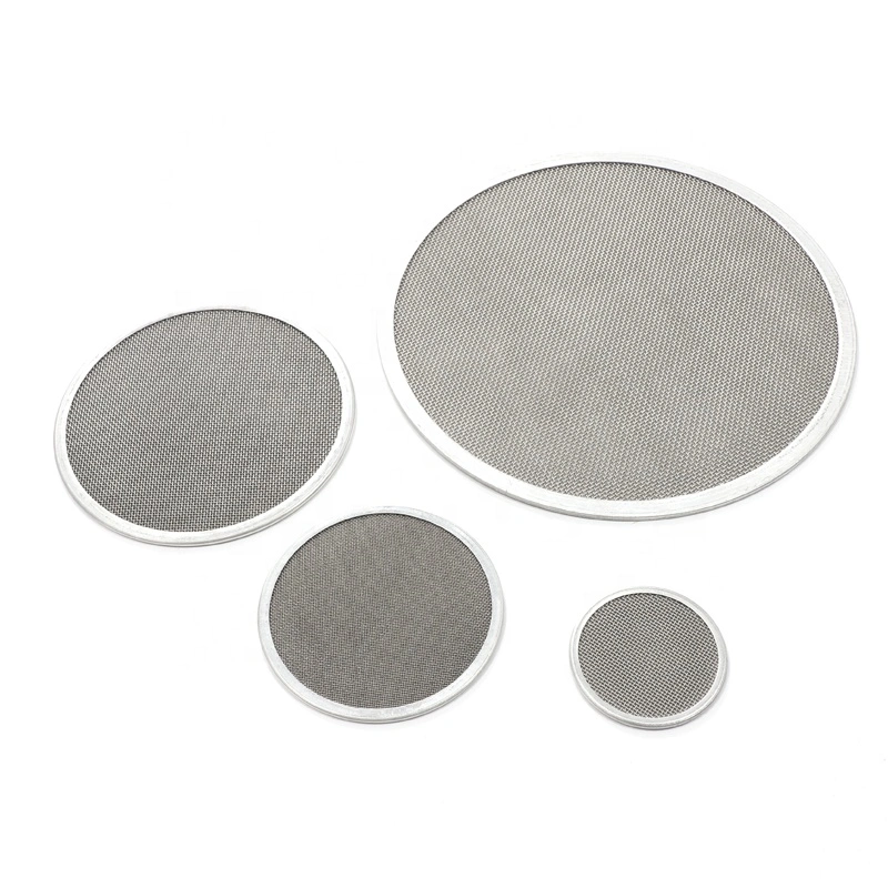 Disque filtrant rond en maille métallique tissée en acier inoxydable pour extrudeuse plastique.