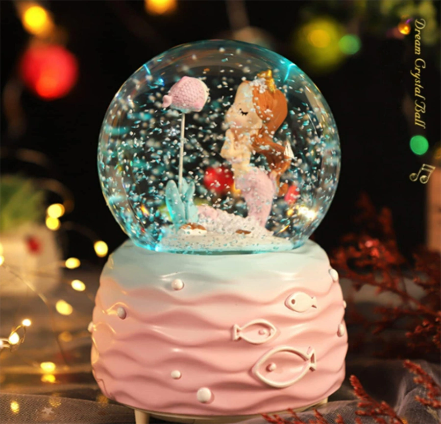 Birthday Christmas Festival Gift Snow Globes with Musical, LED Lights