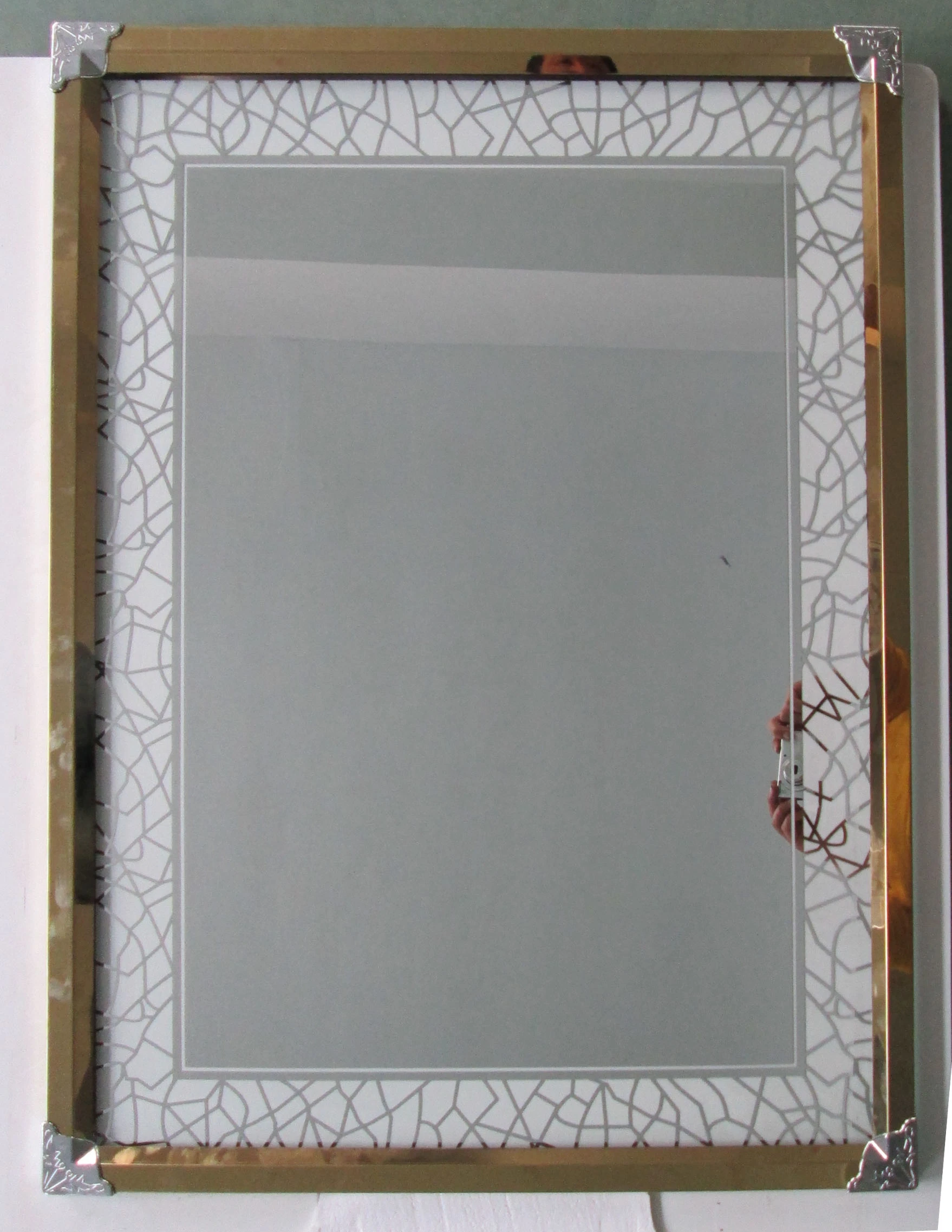 Golden Stainless Steel Framed Silver Home Wall Furniture Vanity Mirror