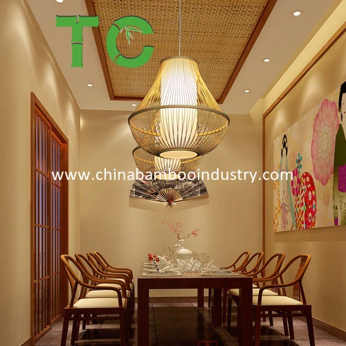 Lanterne en bambou tissées à la main la poignée de commande, de la Lampe RETRO Lustre de style japonais pendaison