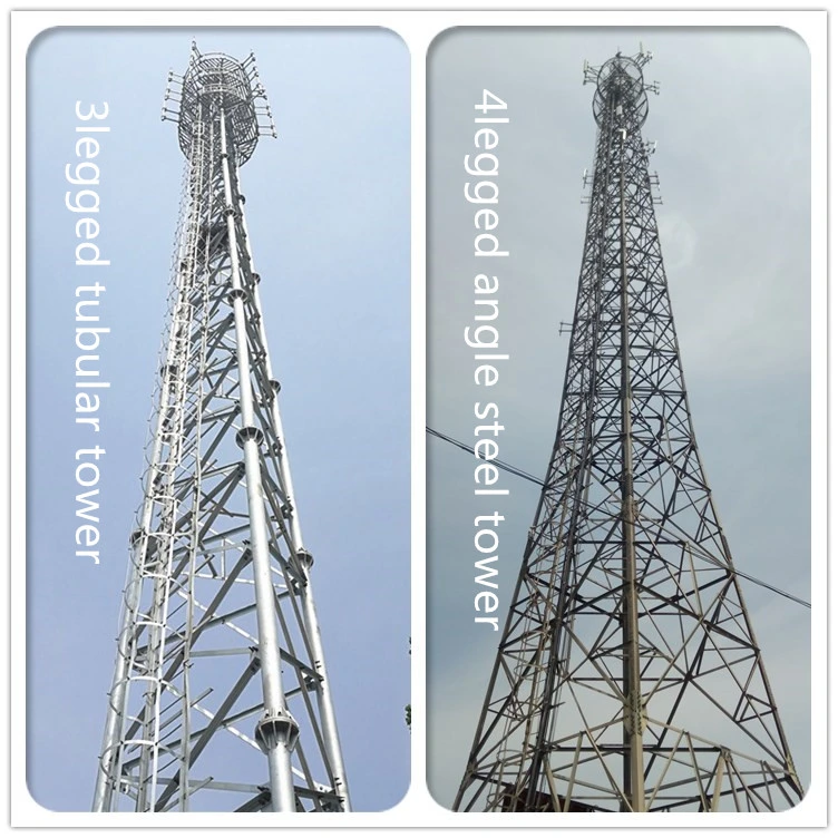 Self Supporting Steel Lattice 3legged or 4 Legged Angle Steel and Steel Tubular Communication Telecom Antenna Tower