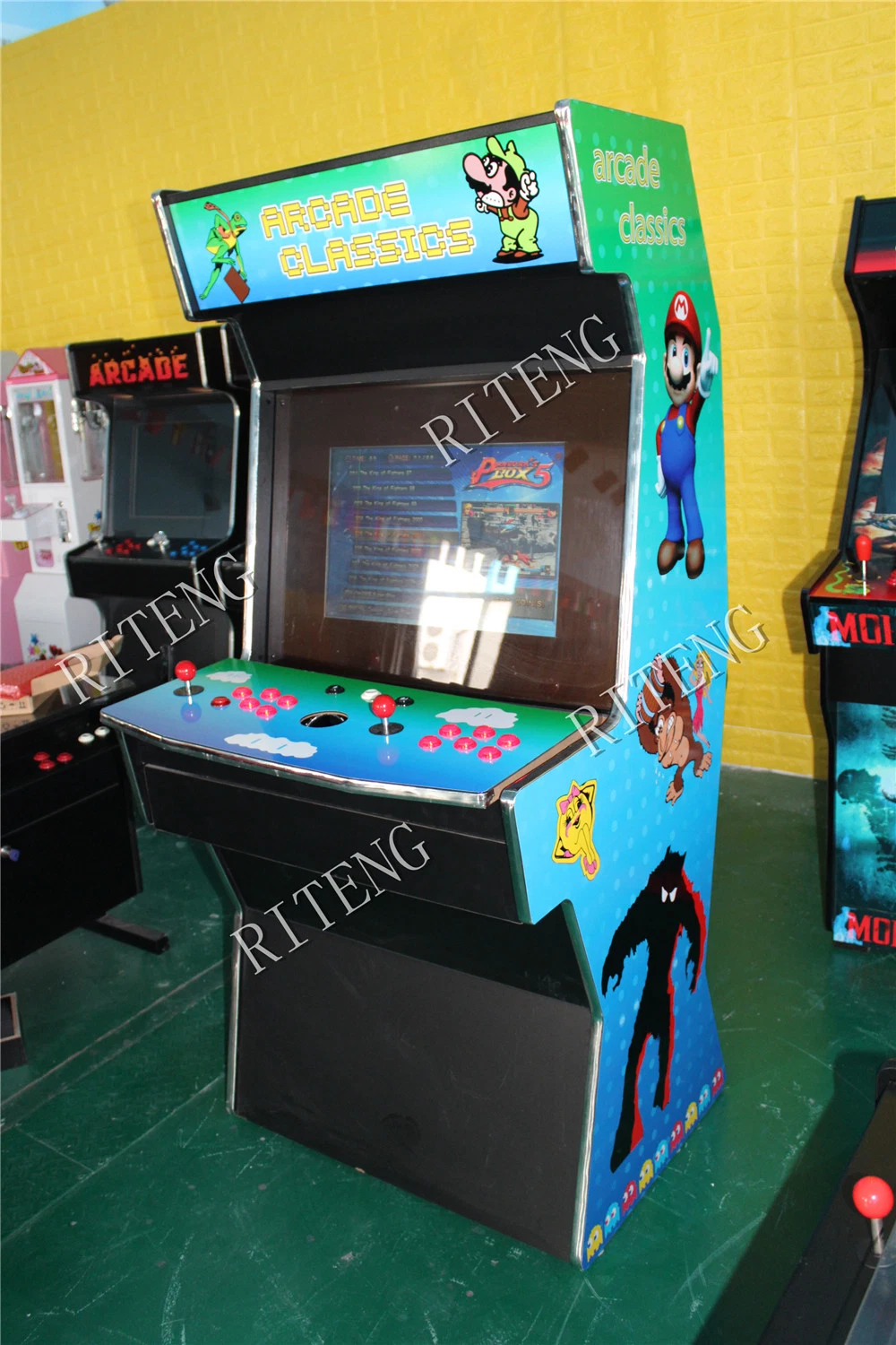 Old Video Game Arcade Joystick Arcade Game Machine with Space Invader Game