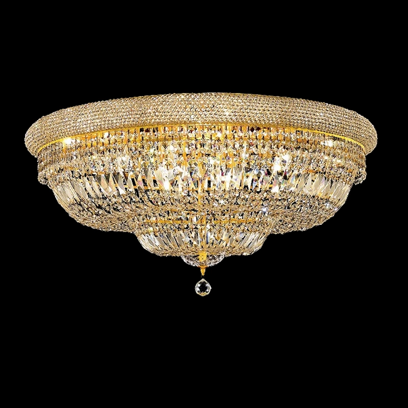 Factory Wholesale/Supplier Modern Decor Large Round Glass Brass K9 Crystal Chandelier