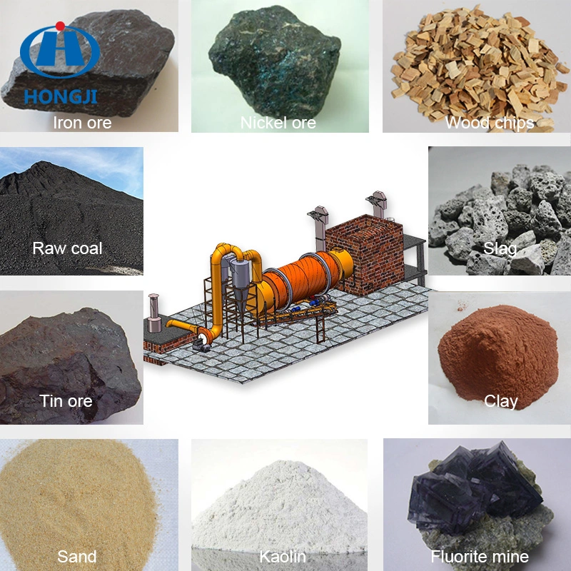 La minería del cobre Industrial del carbón de arcilla en polvo de mineral de lechada de lodos de cenizas volantes de aserrín de biomasa de arena máquina secador rotativo