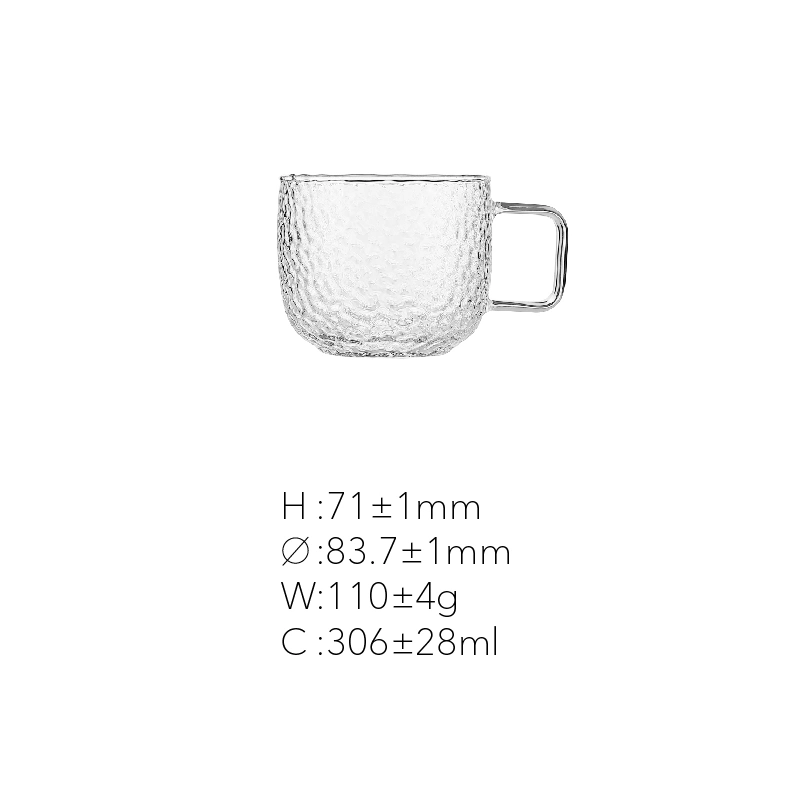 Manufactures Transparent Creative Glass Coffee Tea Drinks Dessert Breakfast Milk Cups Glass Mug with Handle