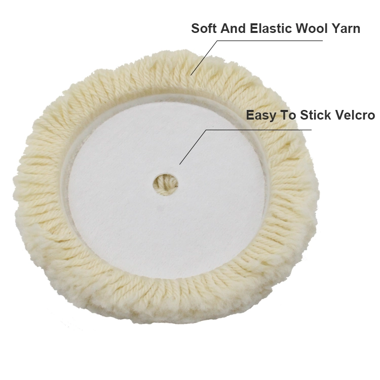 Polishing Pad Buffing Pads 7inch 100% Natural Wool Hook & Loop Grip Buffing Pad for Compound Cutting & Polishing for Car