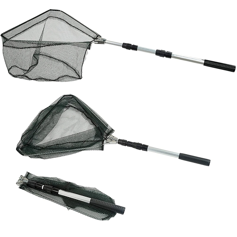 Fishing Landing Net with Rubber Coating for Kayak with Telescoping Pole Handle Floating Fishing Net Ci15423