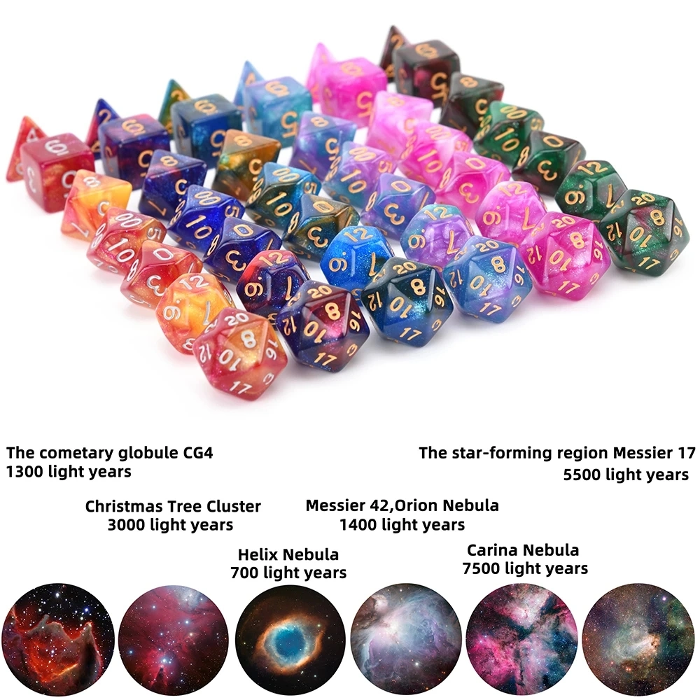 Gemstone de colores Rendimiento de alta calidad/alto costo Metal Casino Rainbow DND Digital dice Con bolsa de terciopelo