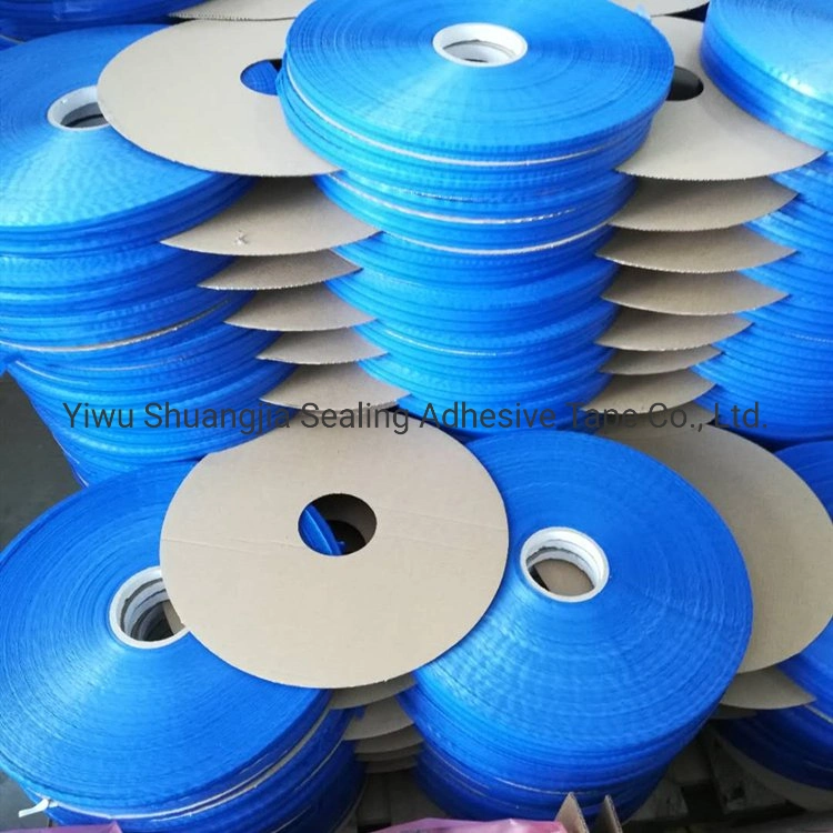 Blue PE Film Reusable Self-Sticky Adhesive Reclosable Tape, Plastic Bag Sealing Tape with Center Glue