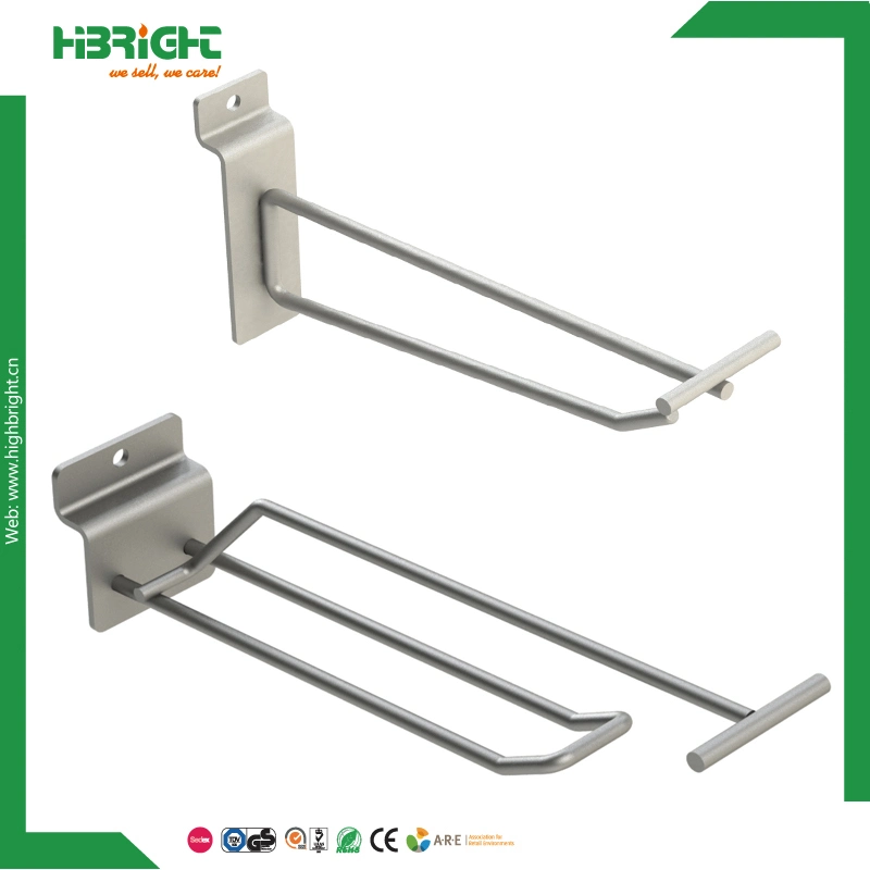 Slatwall Double Wire Display Hook with PVC Price Tag