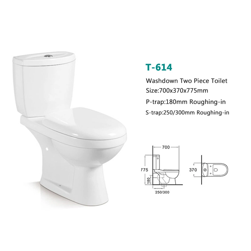 Hot Sell Philippines Two Piece Water Closet with Wall Hung Basin Counter Basin Toilet Paper Holder Soap Dish Bathroom Toilet Set