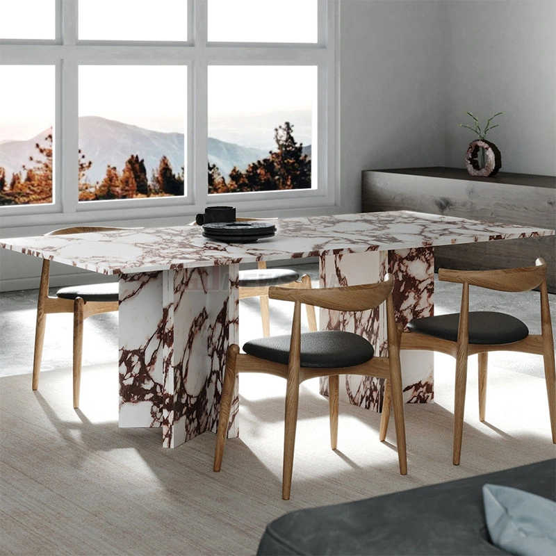 Newstar Minimalist Luxury Home Furniture Marble Dining Table Restaurant Table Calacatta Gold Dining Table