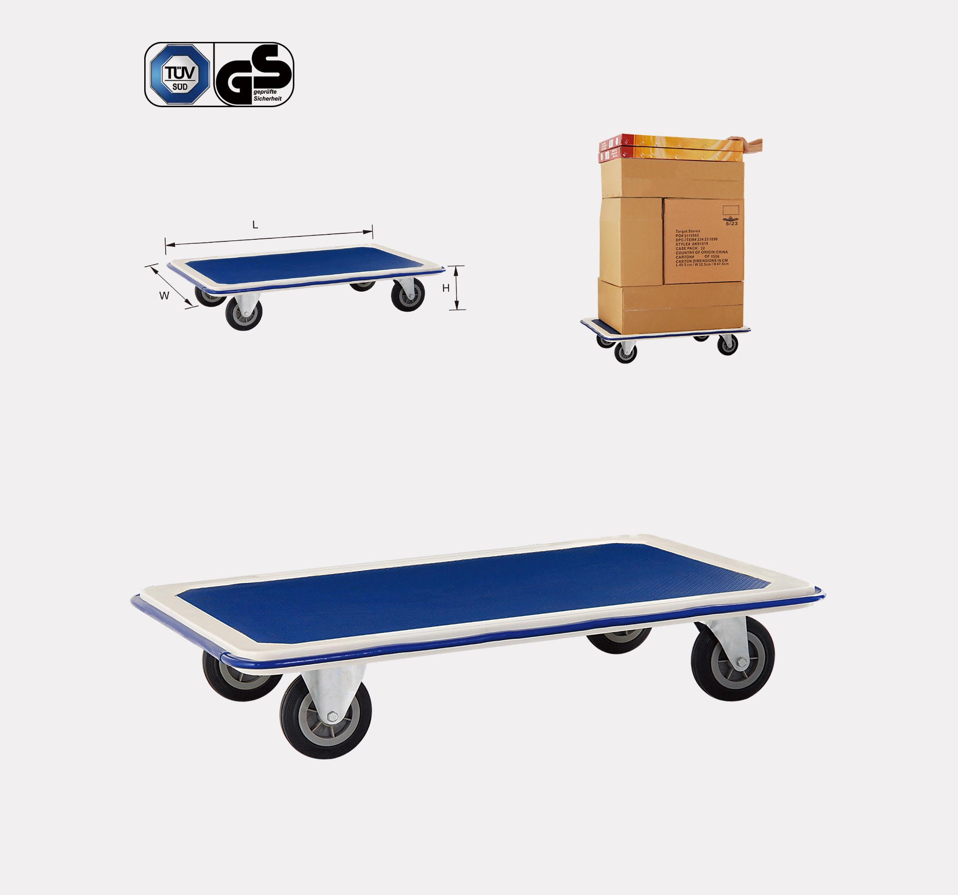 Work Trolley Hand Truck Foldable Step Cart