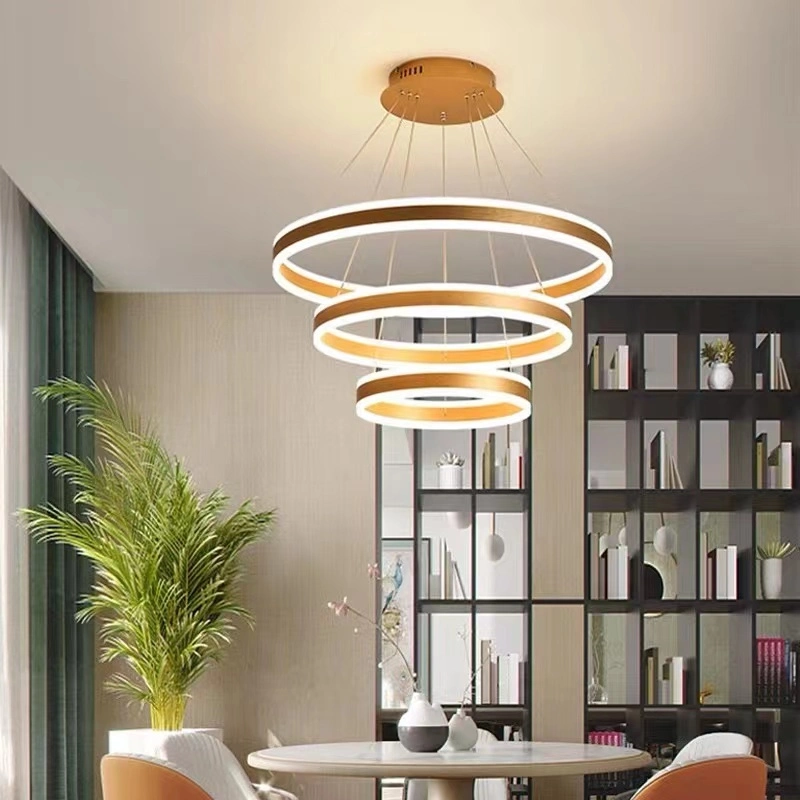 Modern LED Round Light Luxury Nordic Postmodern Living Dining Room Bedroom LED Pendant Light Chandelier