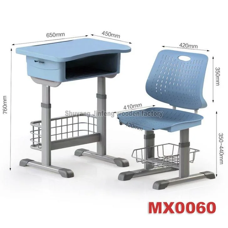 Mx0041 Furniture Adjustable Height School Desks and Chair Set