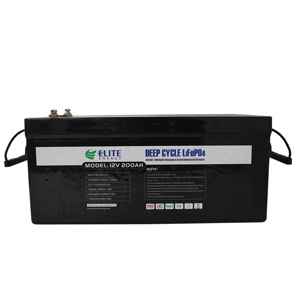 Elite BMS Deep Cycle LiFePO4 12V 200ah/250ah/270ah/300ah Lithium Ion Battery 12 Volts 100ah Storage Solar Energy System