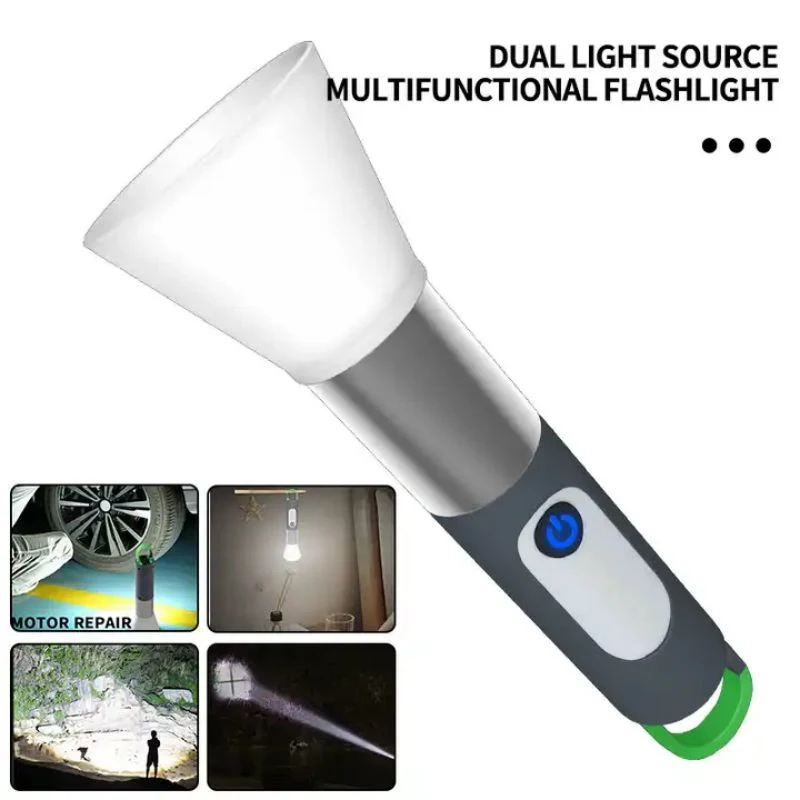 Outdoor Xhp50 Handheld Spotlight Lantern Torch Light 4 Modes Type-C Rechargeable LED Flashlights for Camping