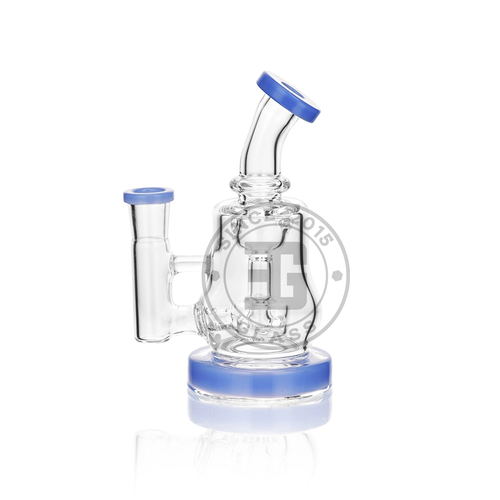 Esigo Classical Factory Price 6.1 Inch Tobacco Use Glass Smoking Shisha DAB Rig Glass Cycler Pipe Water Pipe with Dry Herb