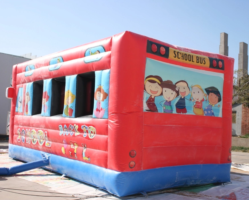 Newest Design Kiddies Inflatable Schoolbus Castle Bouncer Slide Jumping House for Children Park