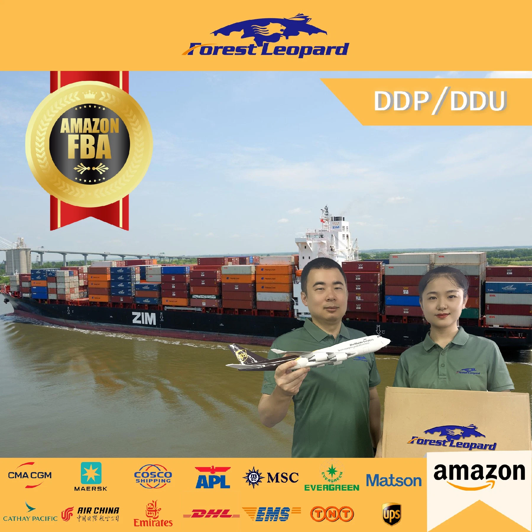 Agente de envío fiable de DDP/DDU desde China a nosotros/Reino Unido Amazon Logística de Amazon