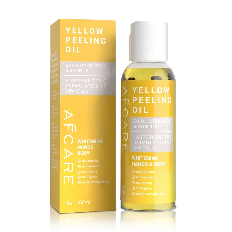 Etiqueta privada más eficaz Whitening piel Amarillo Peeling aceite para Nudillos oscuros