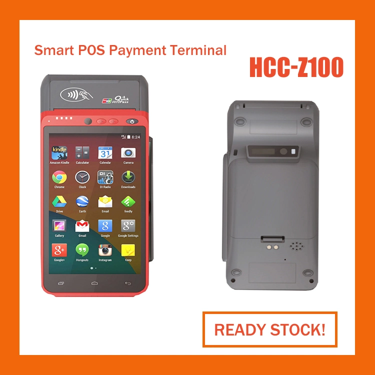 EMV Terminal de pago electrónico seguro de 5.5 pulgadas de 4G+WiFi Android POS Sistemas para la Cafetería Hcc-Z100