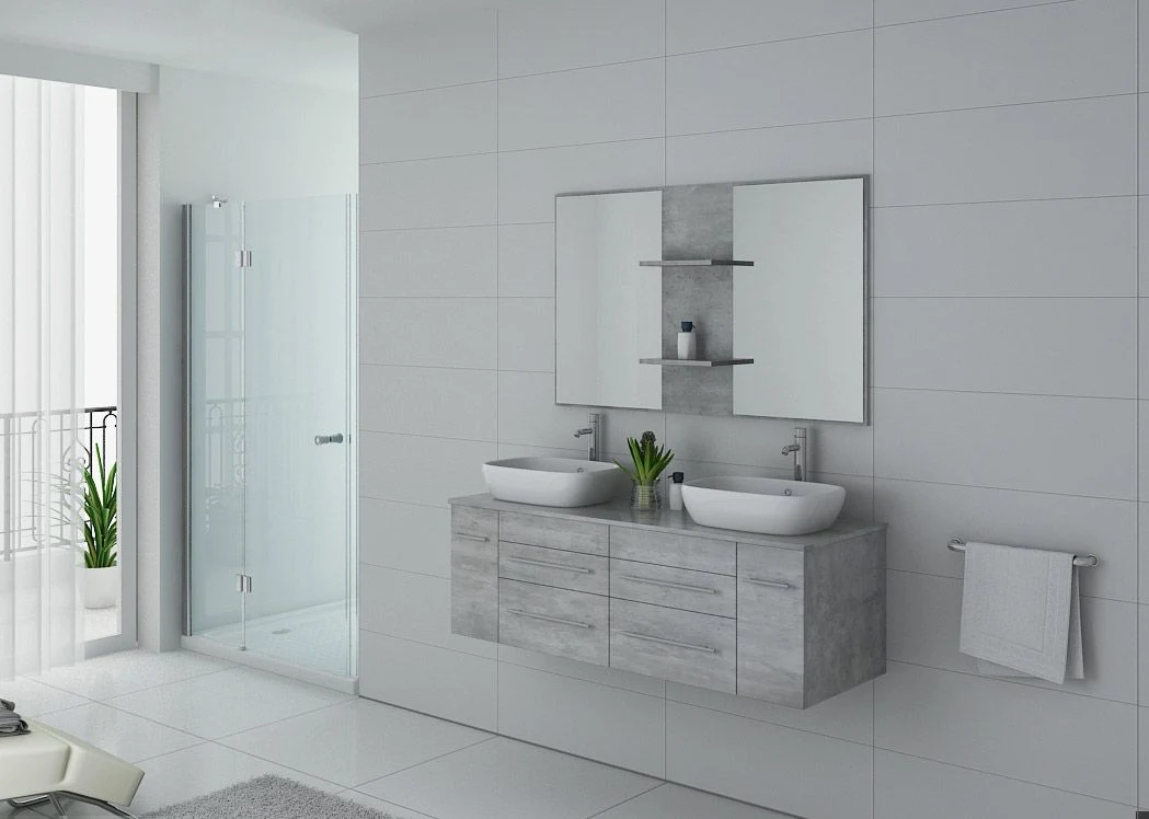 حمام 1400mm Wall Hung أثاث حمام Vanity مع اثنين حوض الغسيل