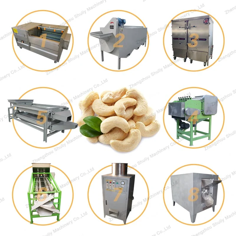 Raw Cashew Nut Processing Small Scale Machine Cashew Nut Sheller Production Line