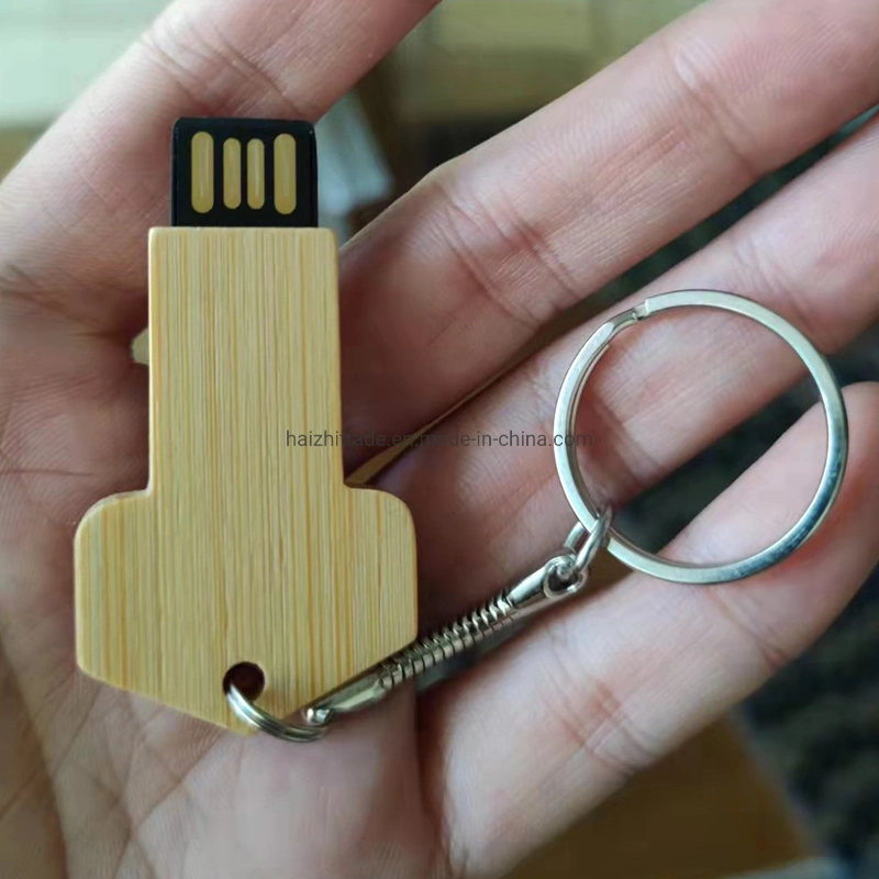 Madera de bambú / clave del diseño creativo de la unidad de disco de memoria Flash USB