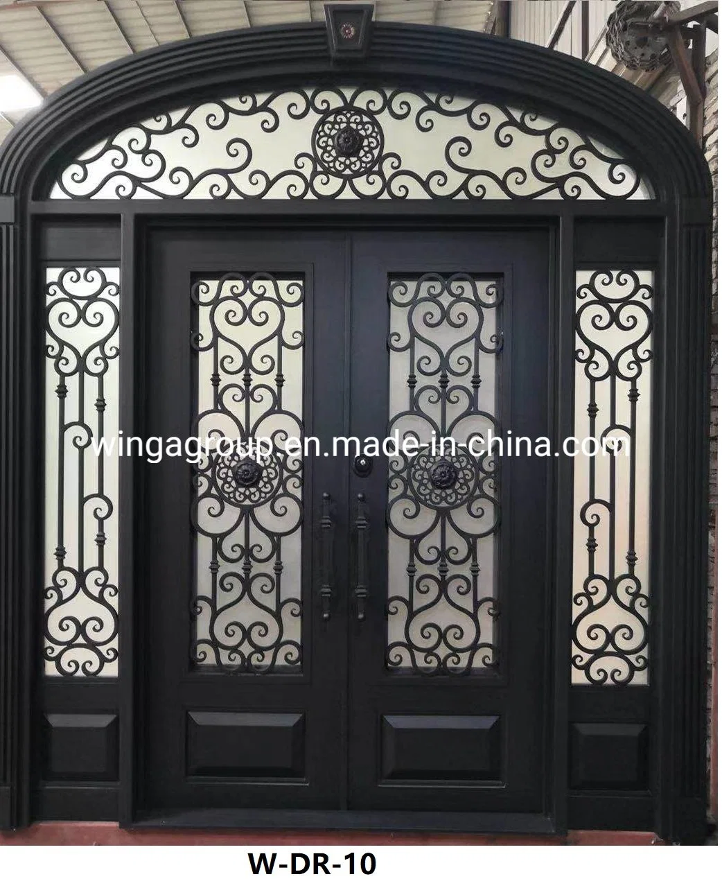 Four Style Side Fixed Iron Security Steel Exterior Door W-Dr-02